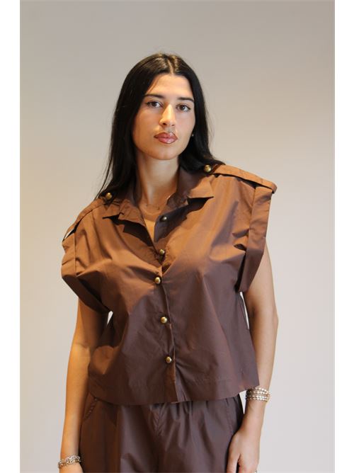 Blusa con bottoni oro DIECI MINUTI | 8752